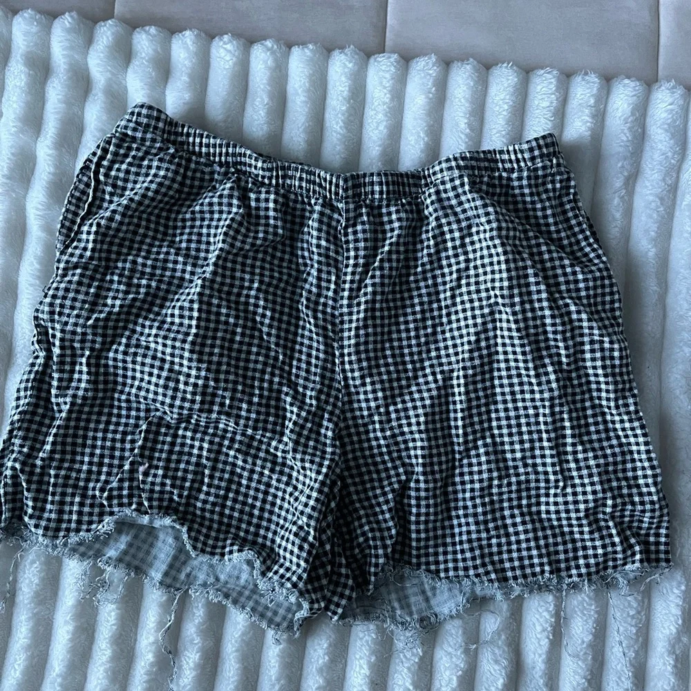 A New Day black and White Gingham distressed Women's Shorts